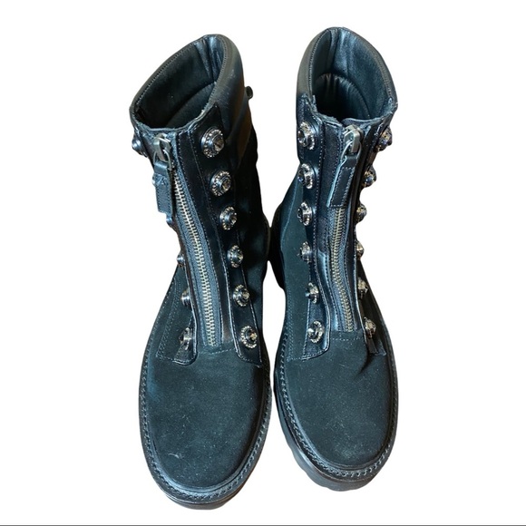 Kurt Geiger Black Ankle Boots with Silver Accents - Picture 4 of 6